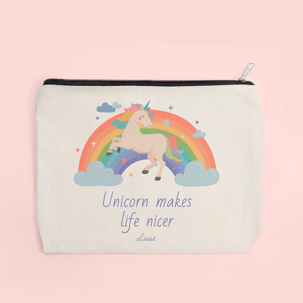 textile pencil case jacket unicorn