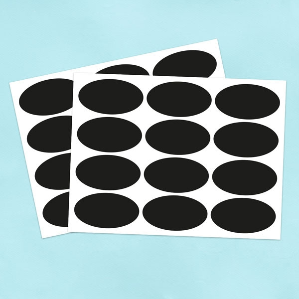 24 piccole etichette adesive Lavagnetta - Ovale